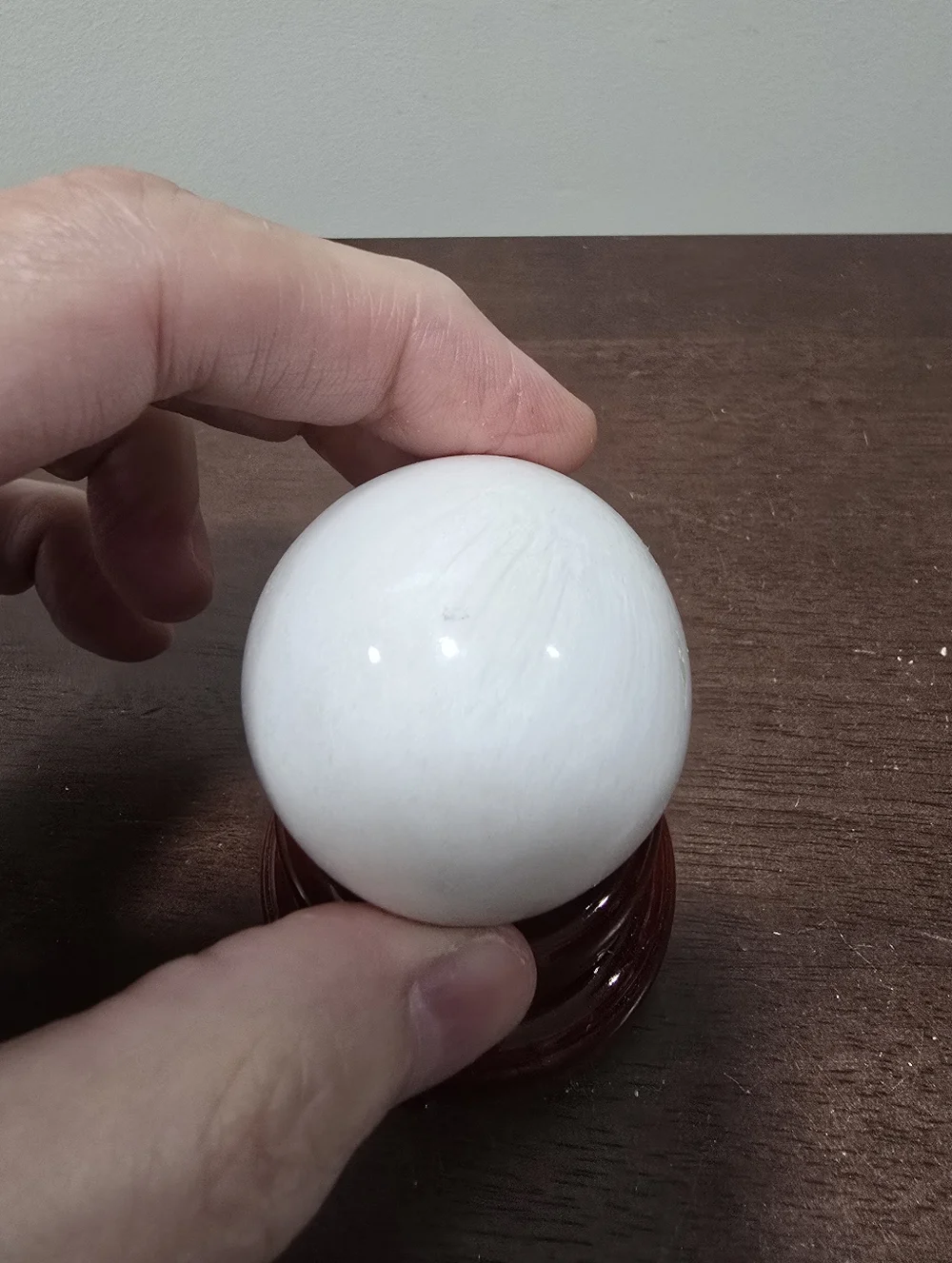 Scolecite Crystal Sphere 45 mm - Picture 5 of 9